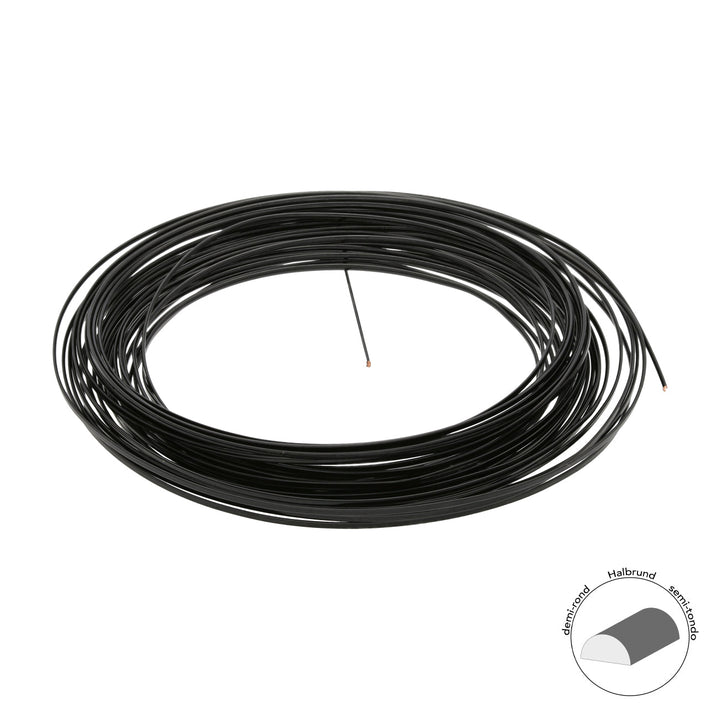Kupferdraht Halbrund: Wire Elements™ – 18 Gauge – Black - PerlineBeads