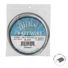 Kupferdraht Halbrund: Wire Elements™ – 18 Gauge – Black - PerlineBeads