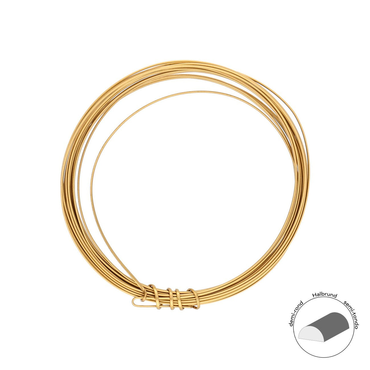 Kupferdraht Halbrund: Wire Elements™ – 18 Gauge – Fool’s Gold Tarnish Resistant - PerlineBeads