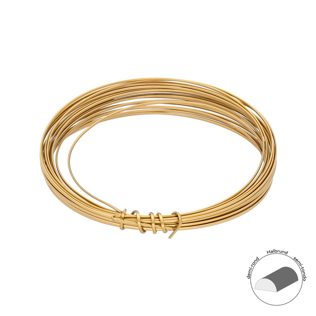 Kupferdraht Halbrund: Wire Elements™ – 18 Gauge – Fool’s Gold Tarnish Resistant - PerlineBeads