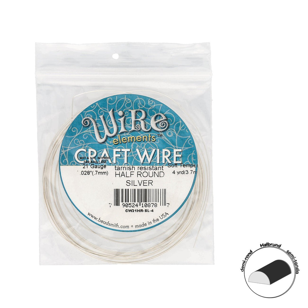 Kupferdraht Halbrund: Wire Elements™ – 18 Gauge – Silver Tarnish Resistant - PerlineBeads