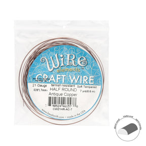Kupferdraht Halbrund: Wire Elements™ – 21 Gauge – Antique Copper Tarnish Resistant - PerlineBeads