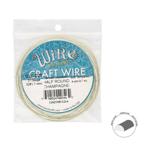 Kupferdraht Halbrund: Wire Elements™ – 21 Gauge – Champagne Tarnish Resistant - PerlineBeads