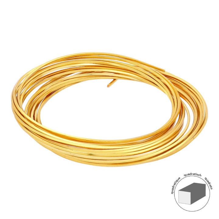 Kupferdraht Quadratisch: Wire Elements™ – 18 Gauge – Gold Tarnish Resistant - PerlineBeads