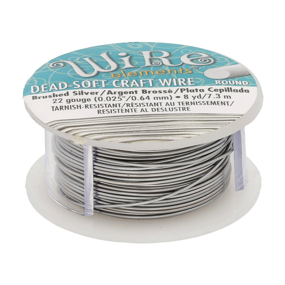 Kupferdraht: Wire Elements™ – 22 Gauge – Brushed Silver - PerlineBeads
