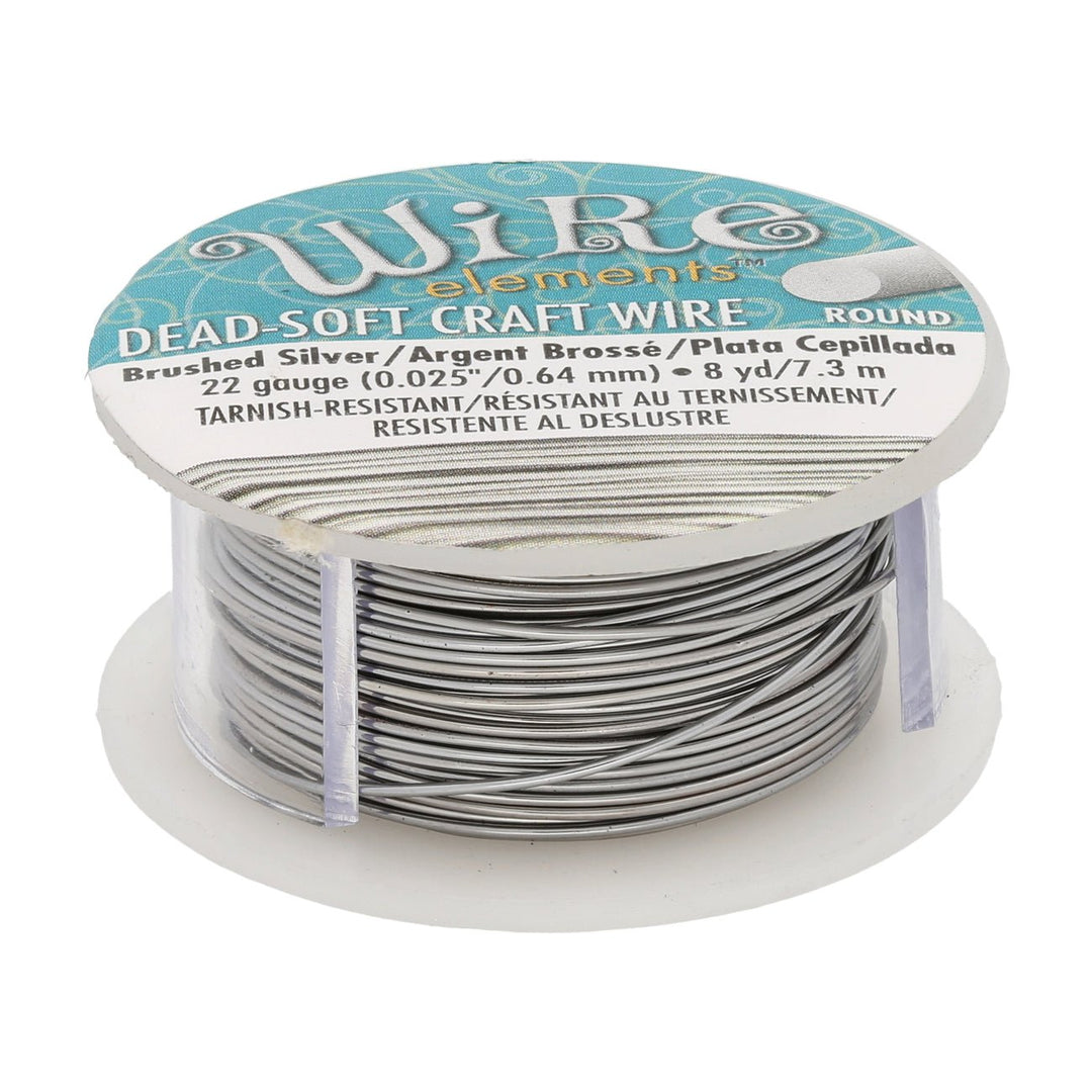 Kupferdraht: Wire Elements™ – 22 Gauge – Brushed Silver - PerlineBeads