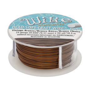 Kupferdraht: Wire Elements™ – 24 Gauge – Vintage Bronze Tarnish Resistant - PerlineBeads