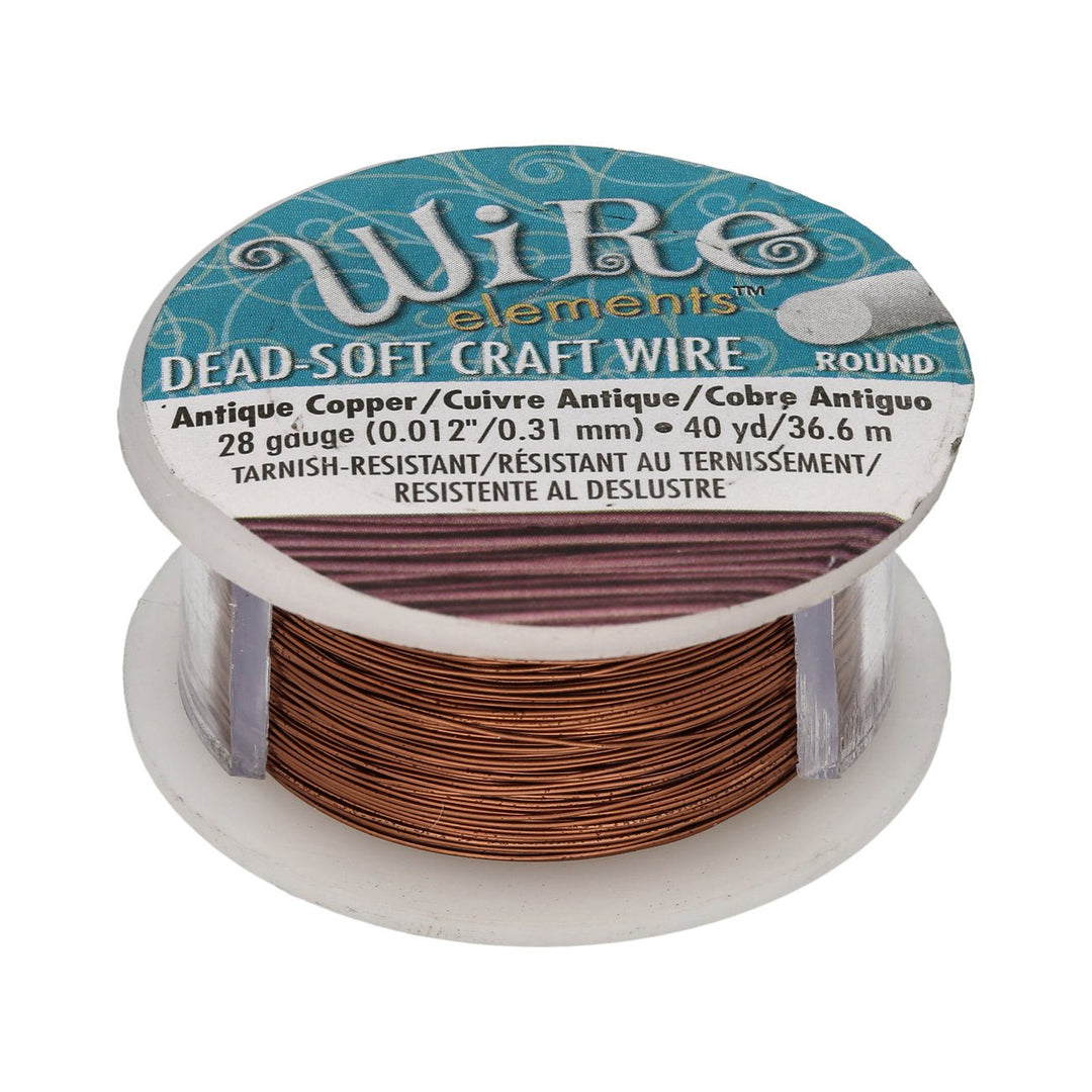 Fil de cuivre : Wire Elements™ - 28 Gauge - Antique Copper Tarnish