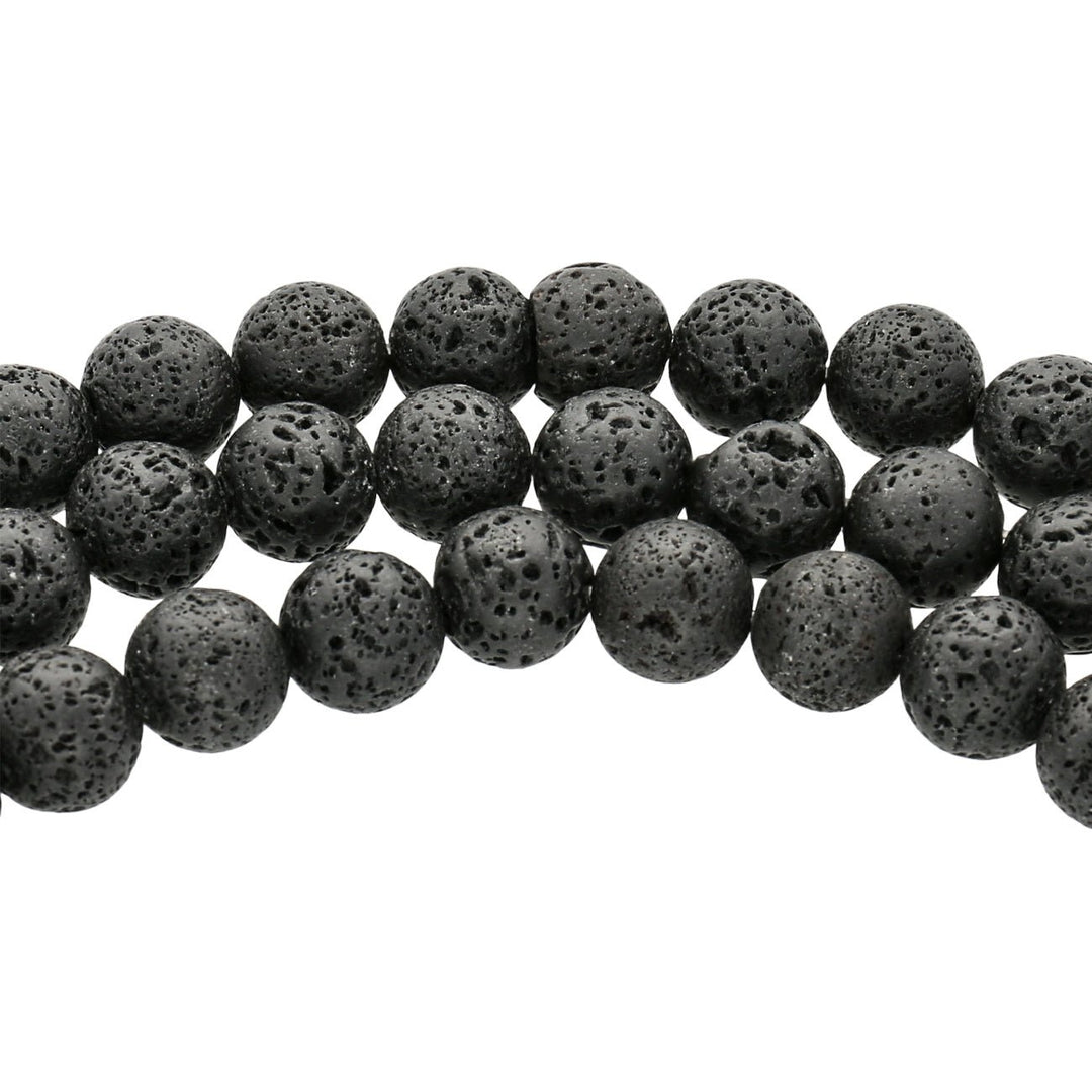 Lavastein Perlen rund – 10 mm - PerlineBeads