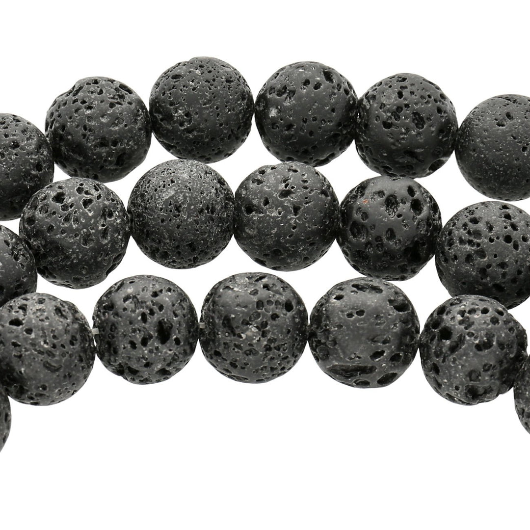 Lavastein Perlen rund – 14 mm