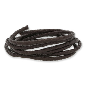 Lederkordel geflochten Ø 3 mm - Braun - PerlineBeads
