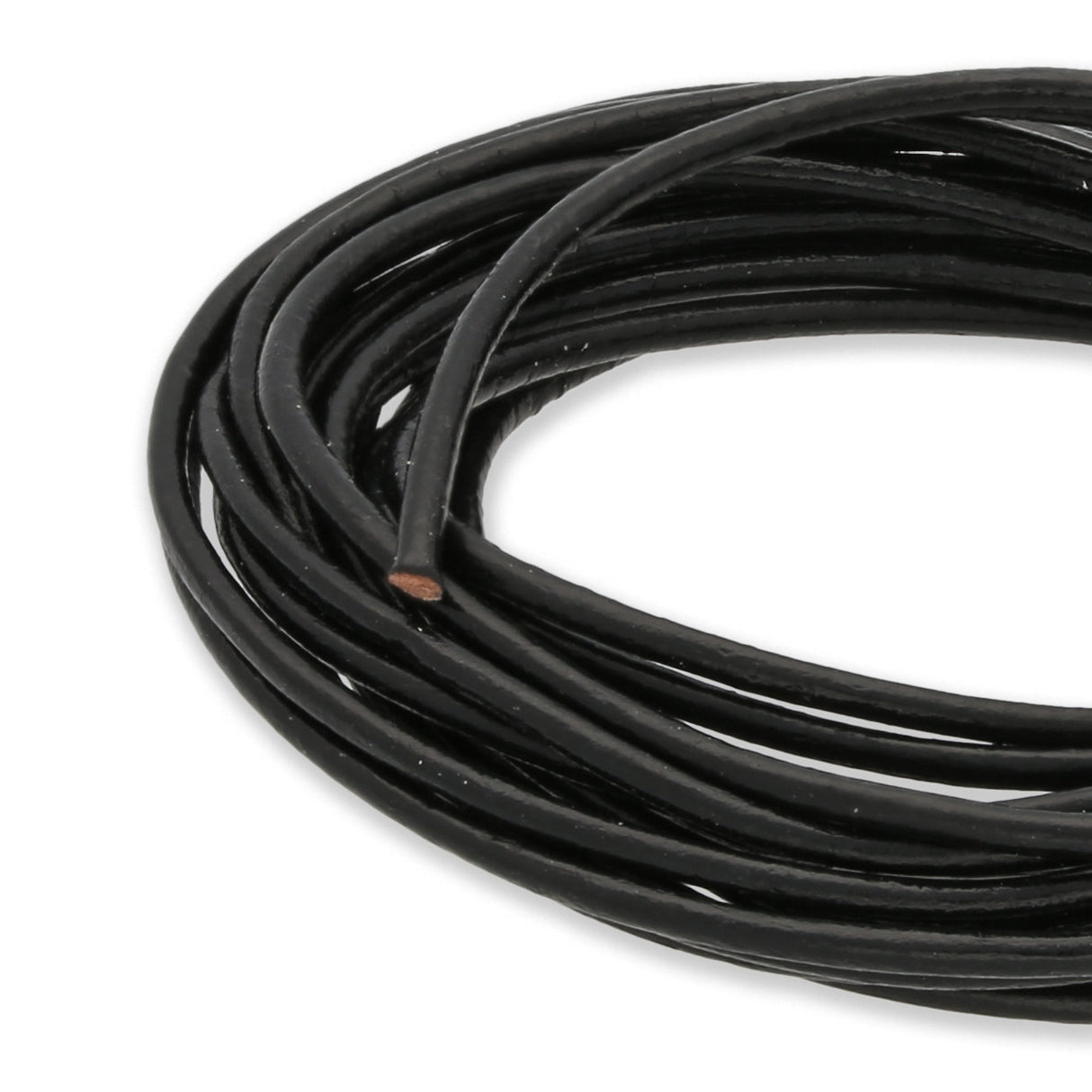 Lederkordel Ø 1 mm - Schwarz - PerlineBeads