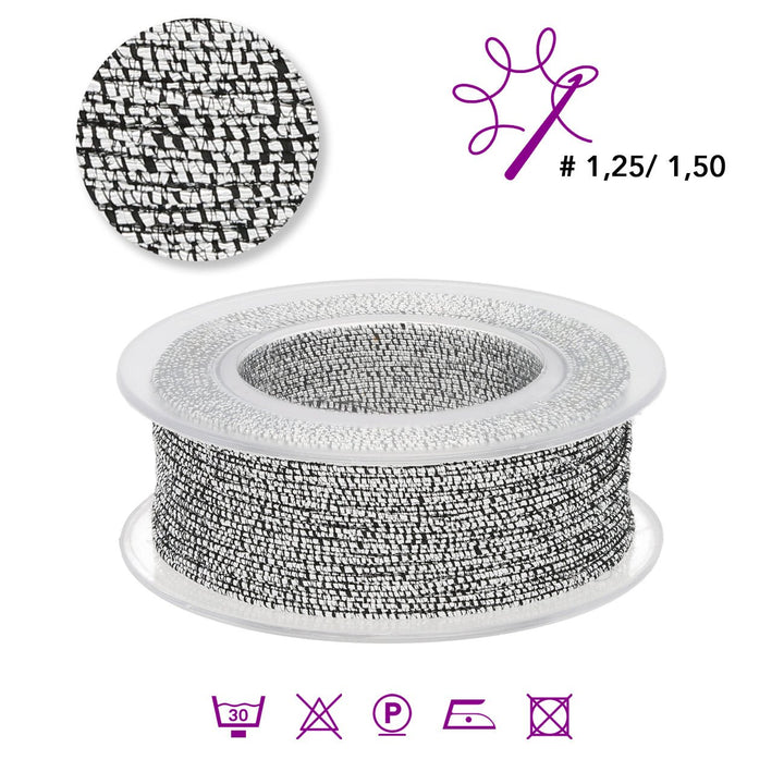 Luce Schmuckgarn - Silber-Schwarz (99137) - PerlineBeads