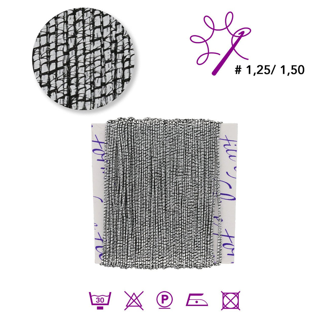 Luce Schmuckgarn - Silber-Schwarz (99137) - PerlineBeads