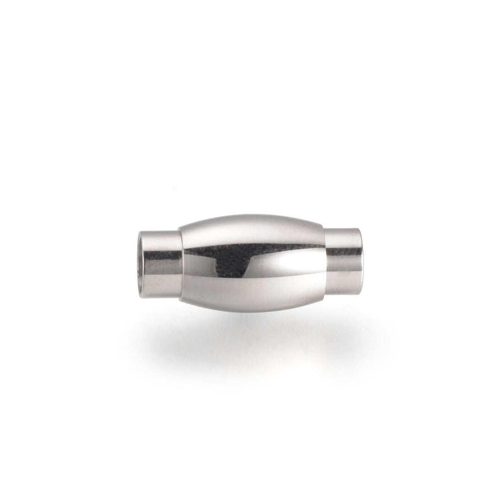 Magnetverschluss Edelstahl oval – Farbe Stahl - PerlineBeads