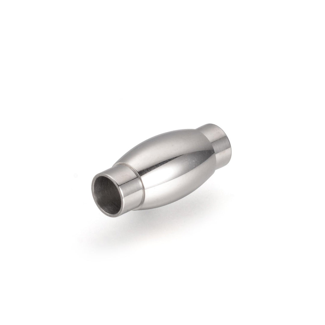 Magnetverschluss Edelstahl oval – Farbe Stahl - PerlineBeads