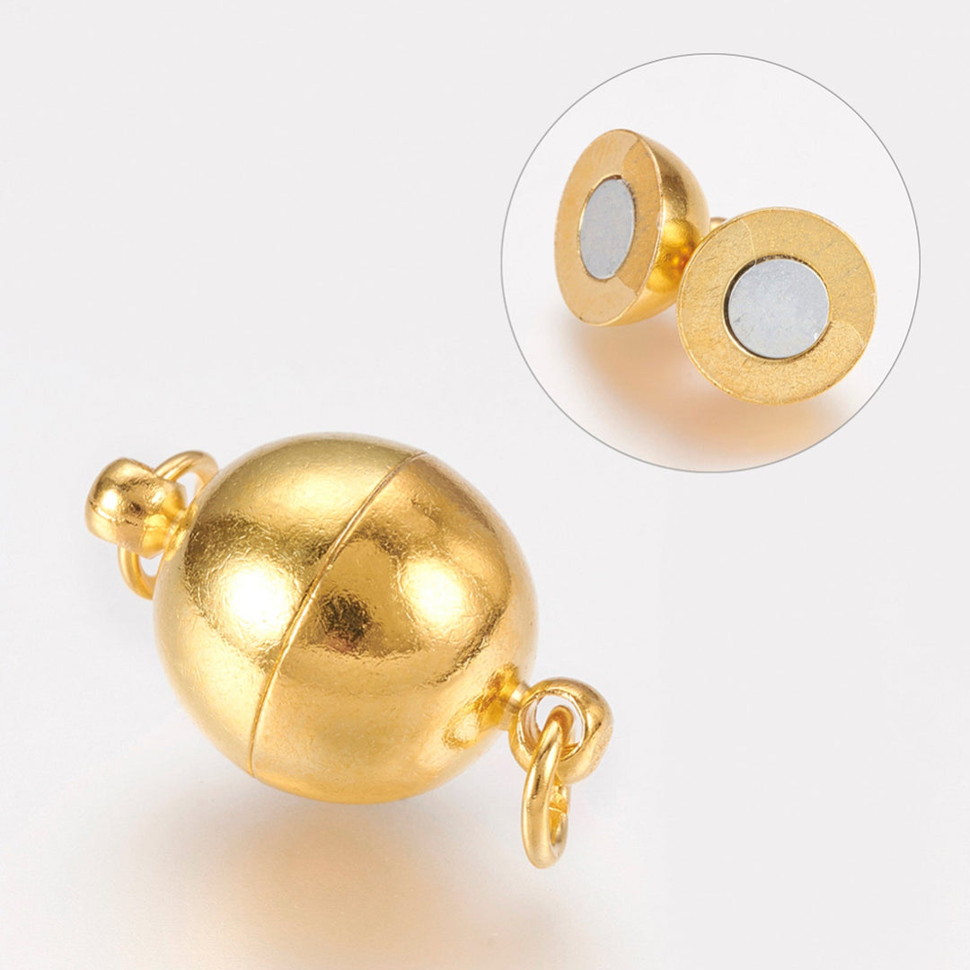 Magnetverschluss rund - 10 mm – Farbe Gold - PerlineBeads