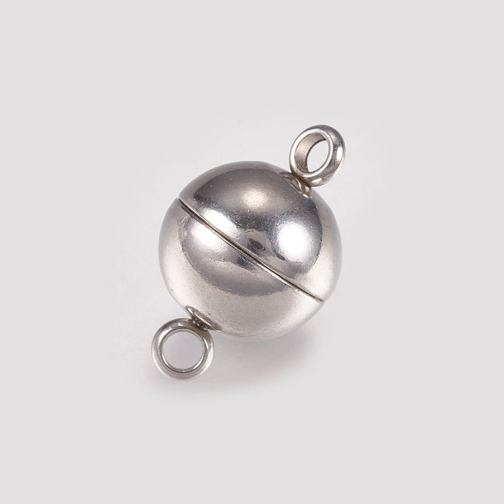 Magnetverschluss rund - 10 mm – Farbe Silber - PerlineBeads