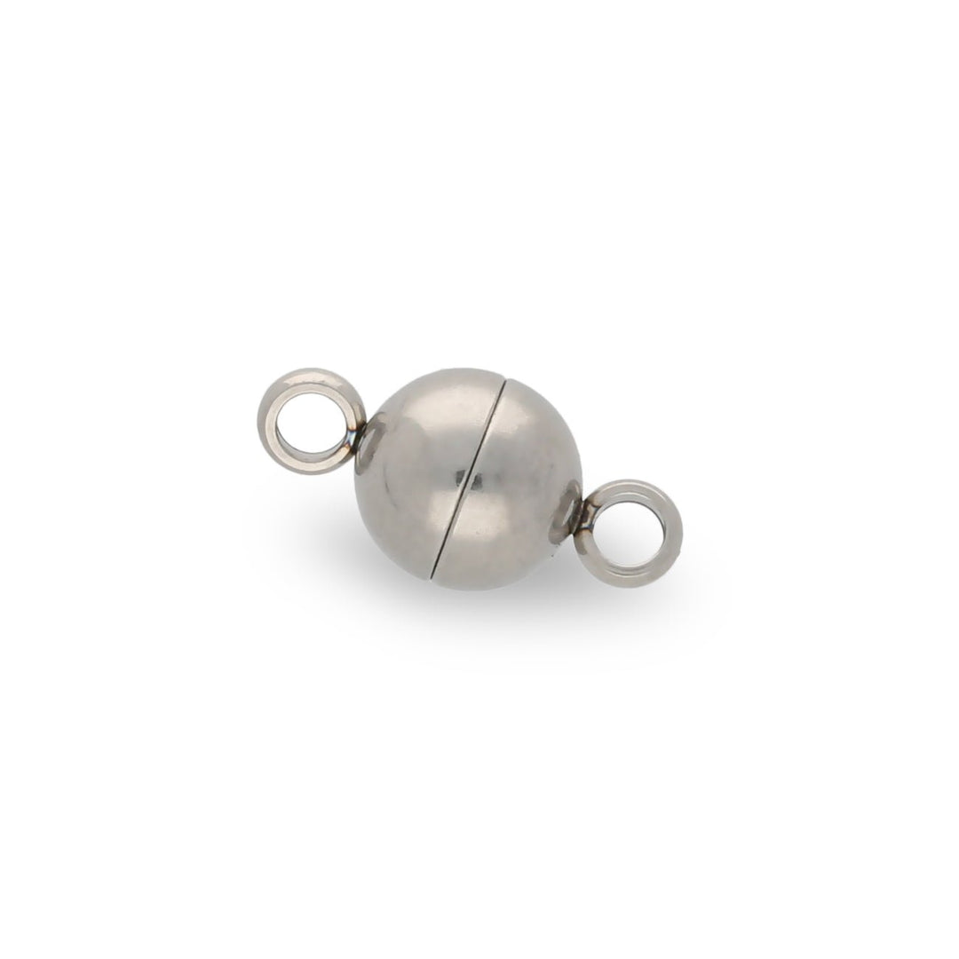 Magnetverschluss rund - 6 mm – Edelstahl - PerlineBeads