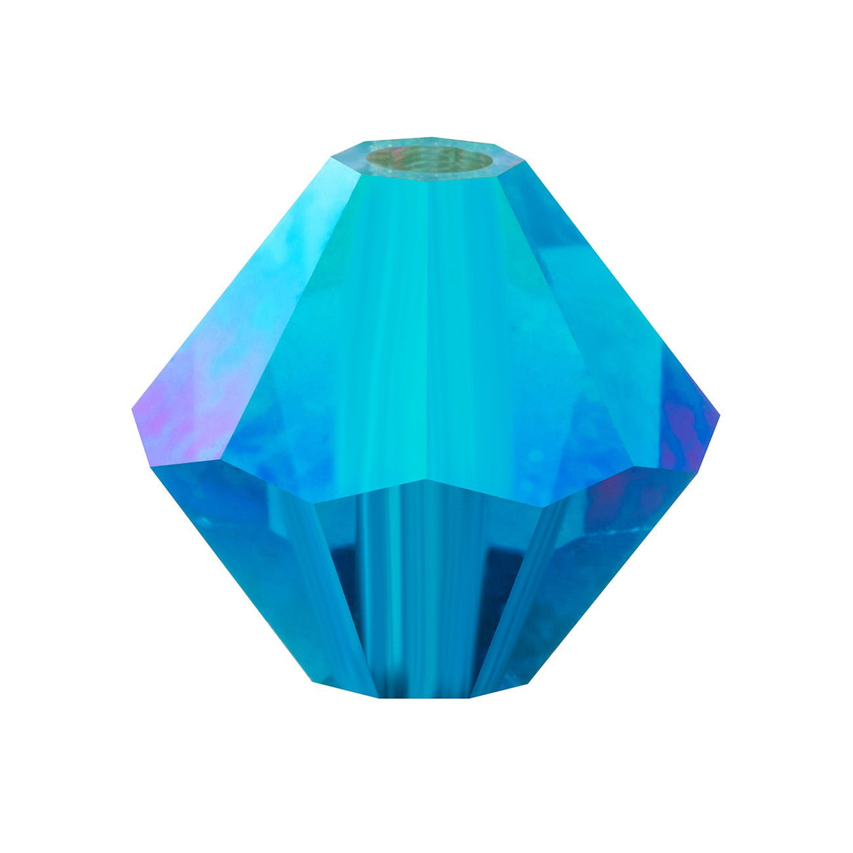 M.C. Doppelkegel 4 mm - Blue Capri AB - PerlineBeads