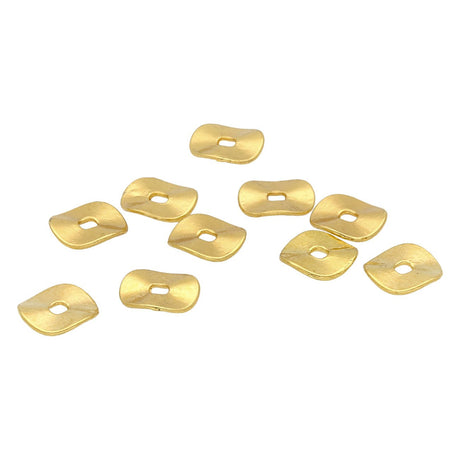 Metallperle, 10 mm, gewellt – Farbe Gold - PerlineBeads