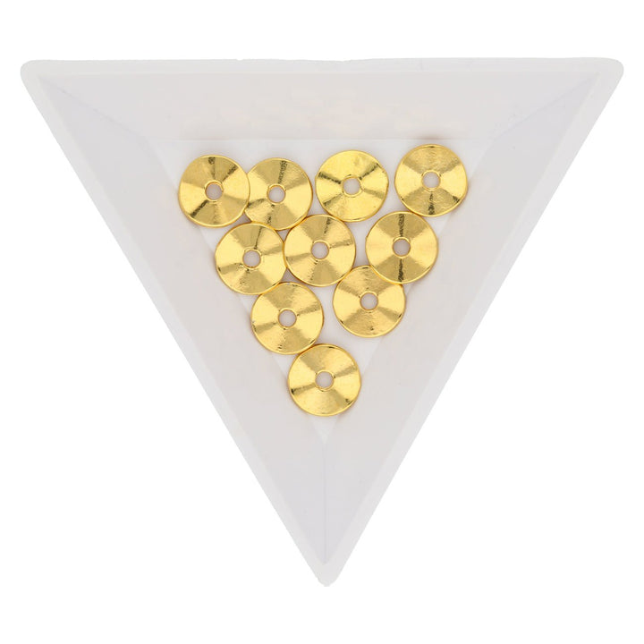 Metallperle, 10 mm, gewellt – Farbe Gold - PerlineBeads