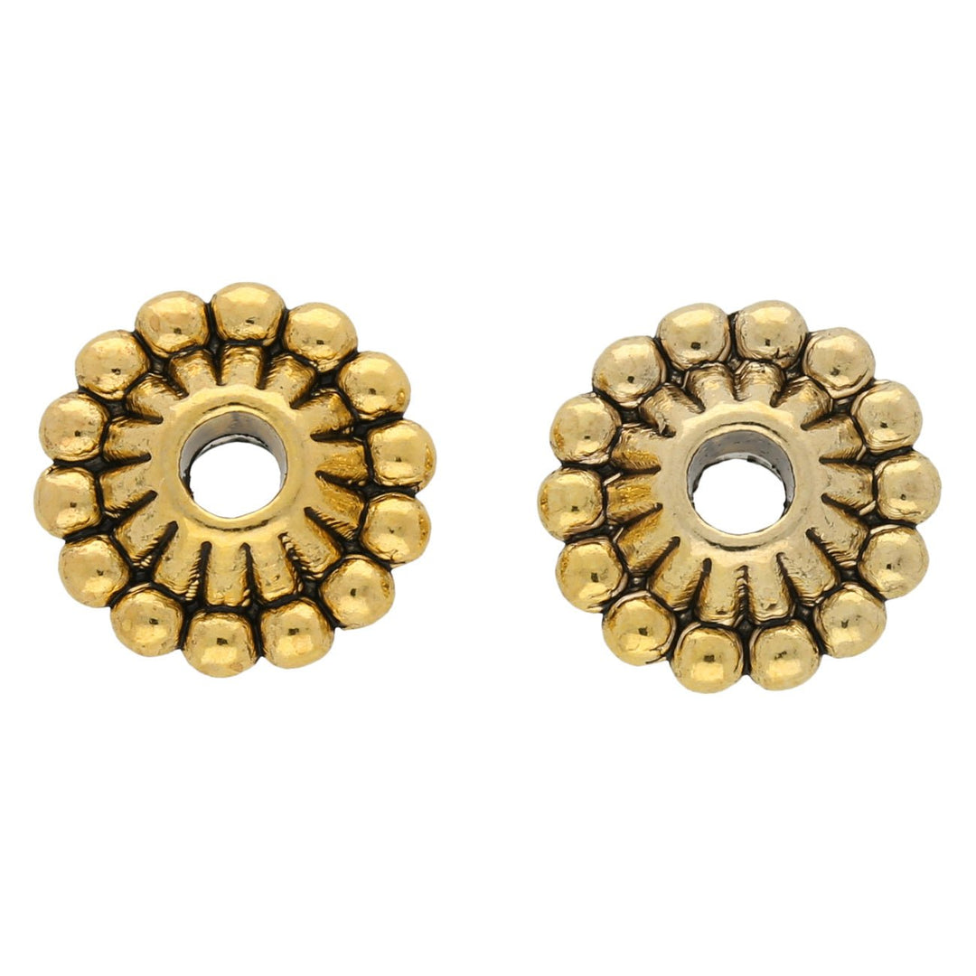 Metallperle im tibetischen Stil 11 x 5 mm - Antikgold - PerlineBeads