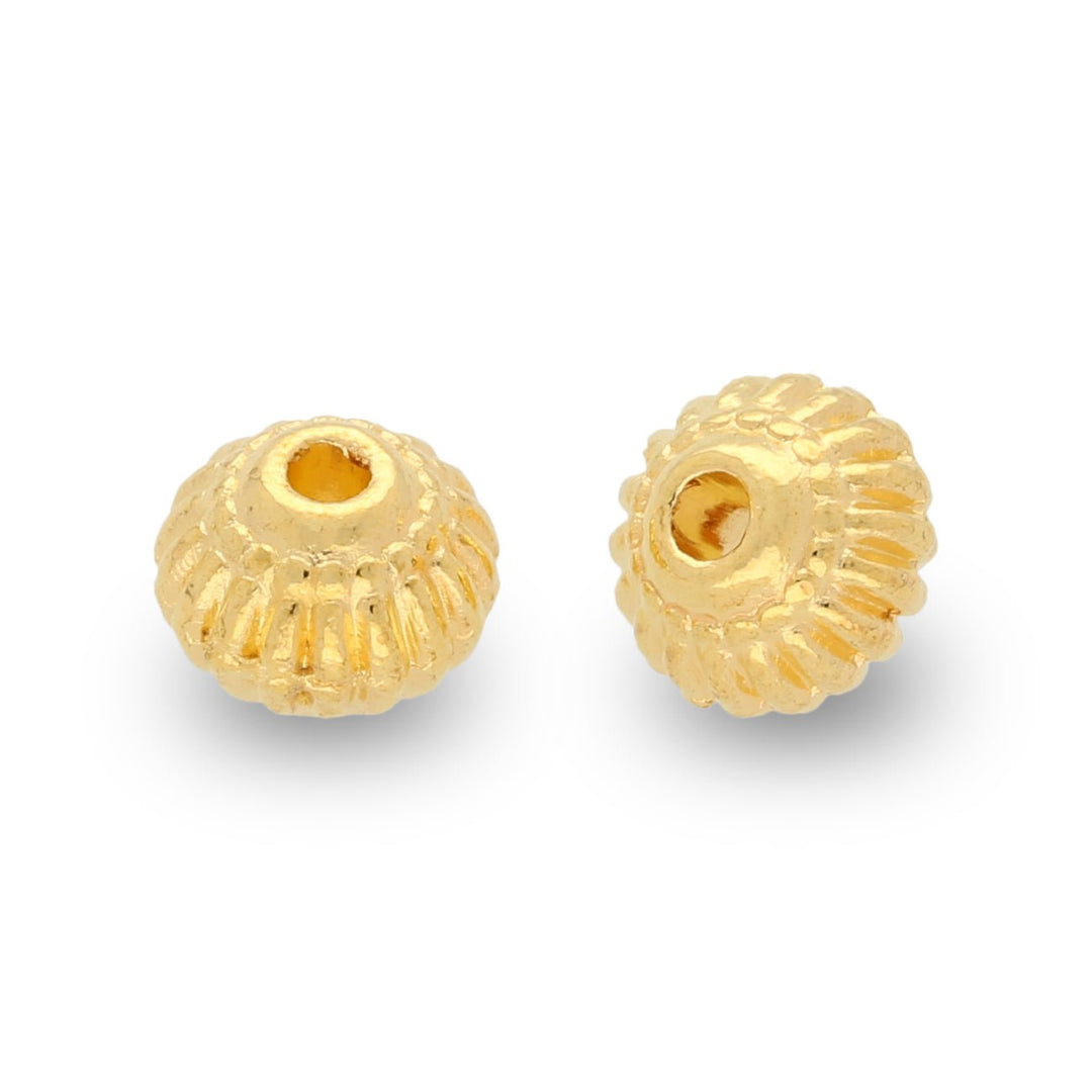Metallperle im tibetischen Stil 8 x 6,5 mm - Farbe Gold - PerlineBeads