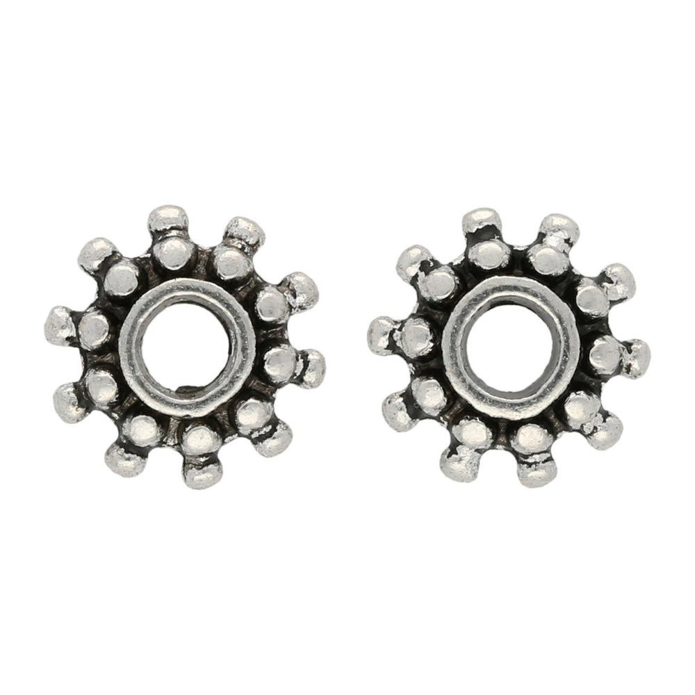 Metallperle im tibetischen Stil 9 x 3 mm- Antiksilber - PerlineBeads