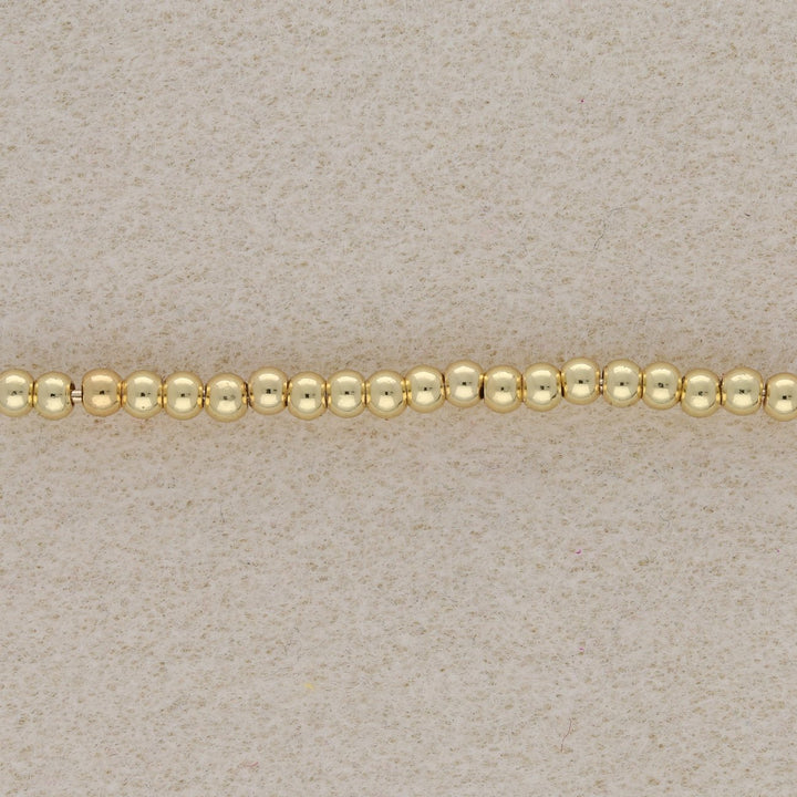 Metallperle rund - 3 mm - Gold - PerlineBeads
