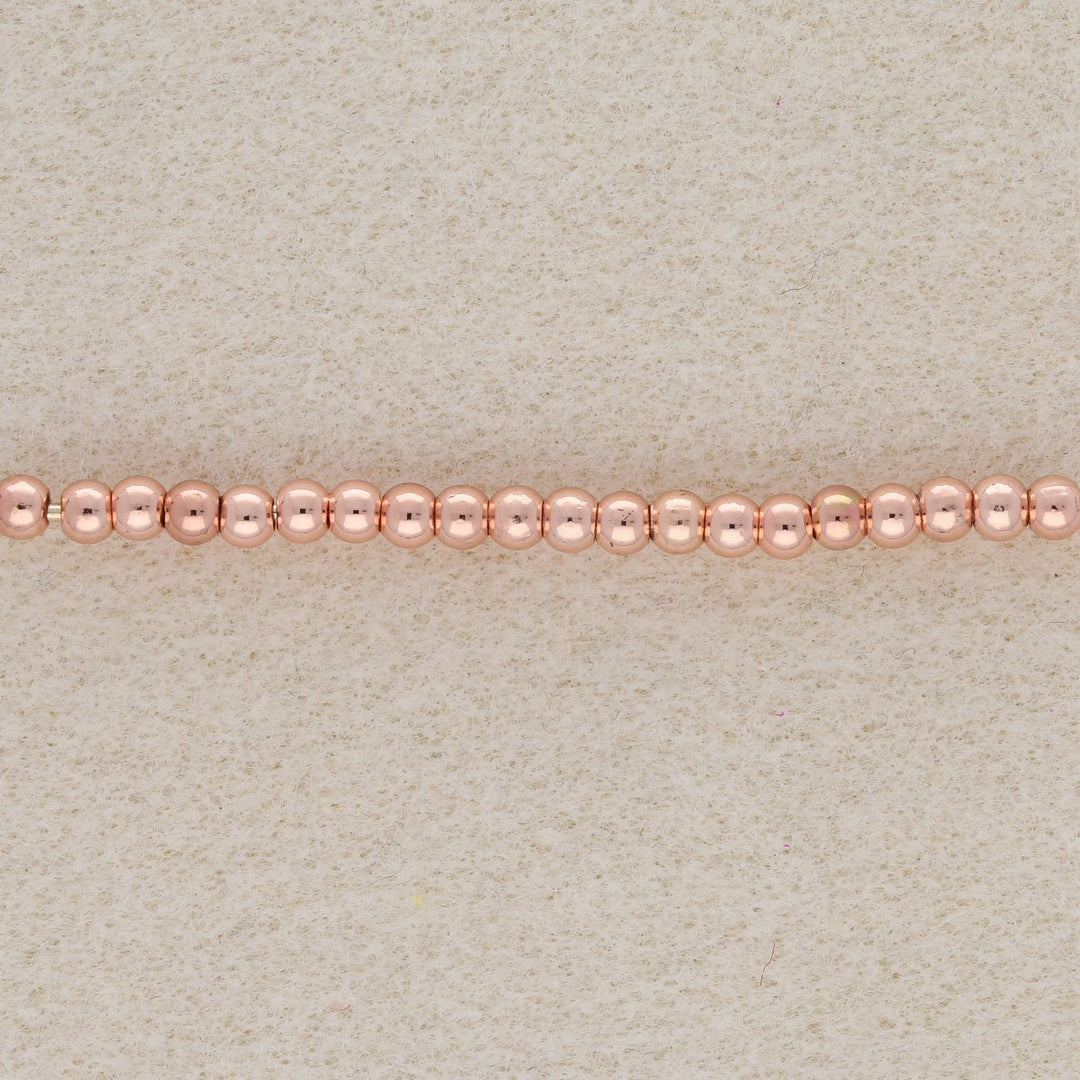Metallperle rund - 3 mm - Rosé Gold - PerlineBeads
