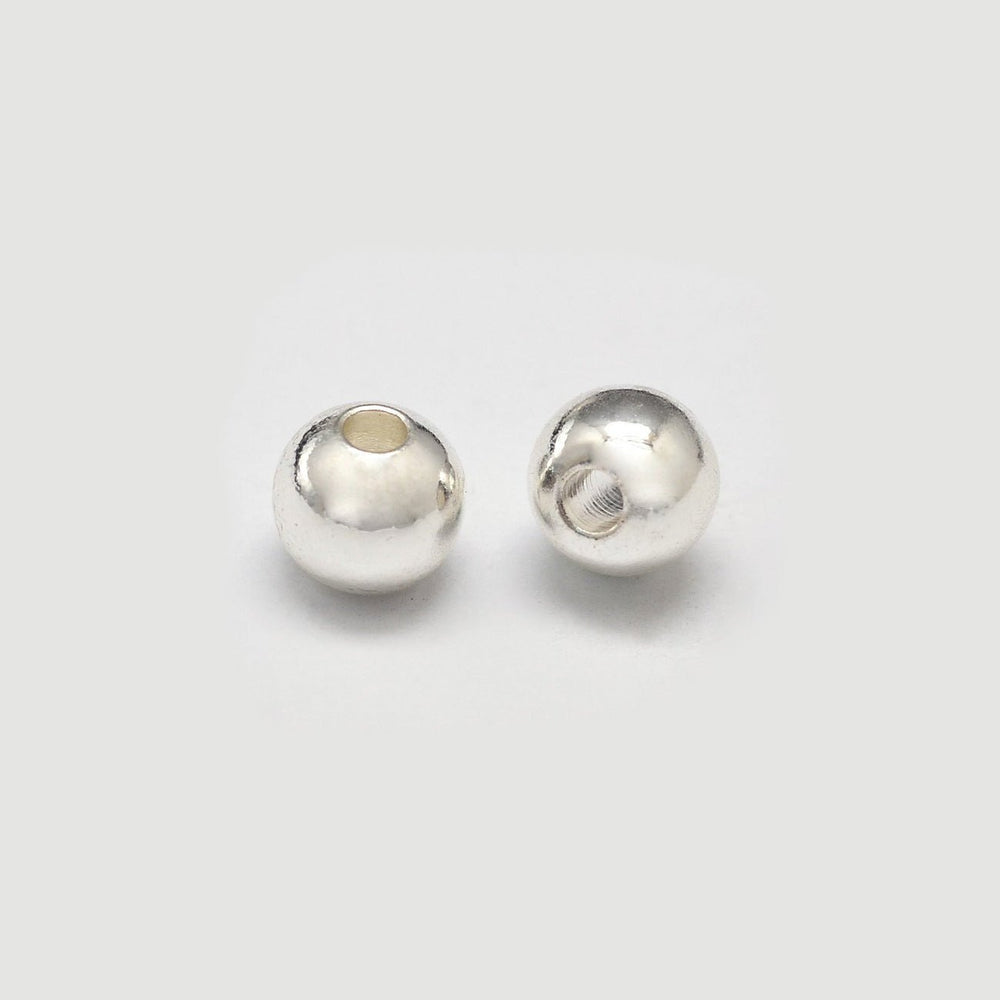 Metallperle rund - 6 mm - Silber - PerlineBeads