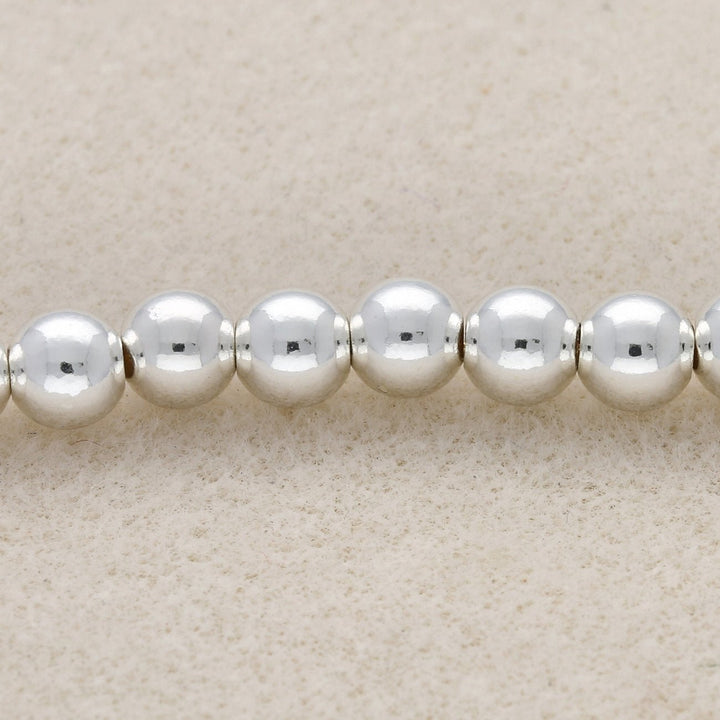 Metallperle rund - 6 mm - Silber - PerlineBeads