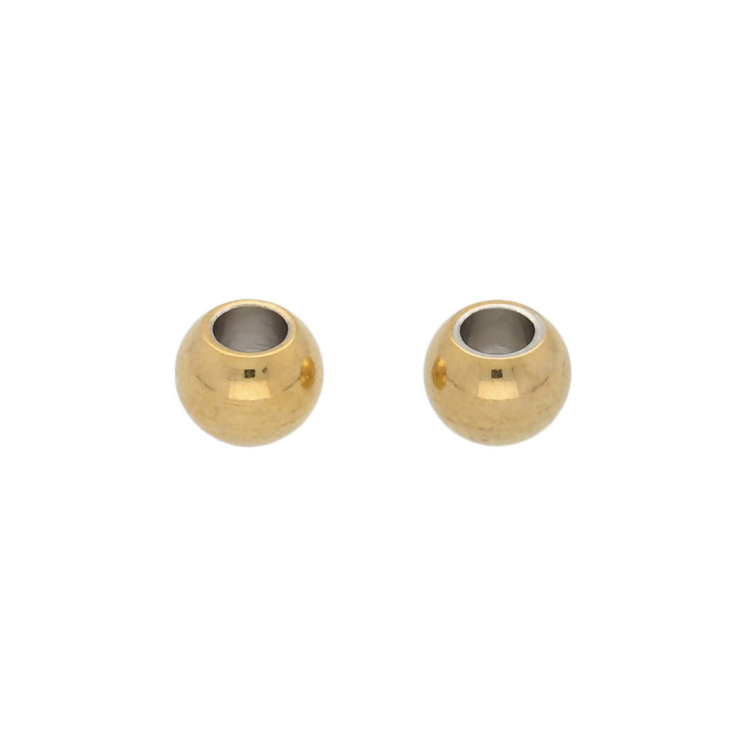 Metallperle rund - 6x5 mm - Gold - PerlineBeads