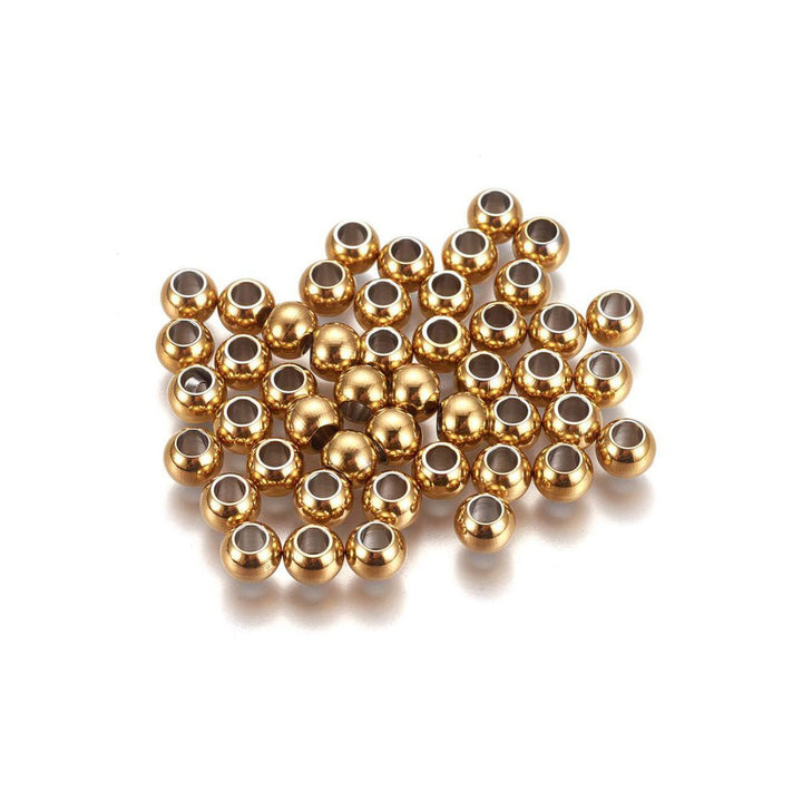 Metallperle rund - 6x5 mm - Gold - PerlineBeads