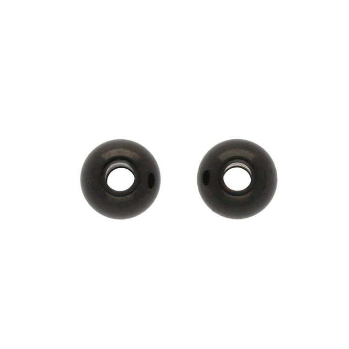 Metallperle rund - 6x5 mm - schwarz - PerlineBeads