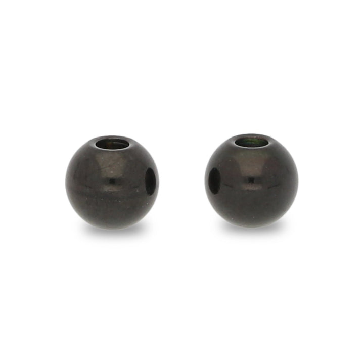 Metallperle rund - 6x5 mm - schwarz - PerlineBeads