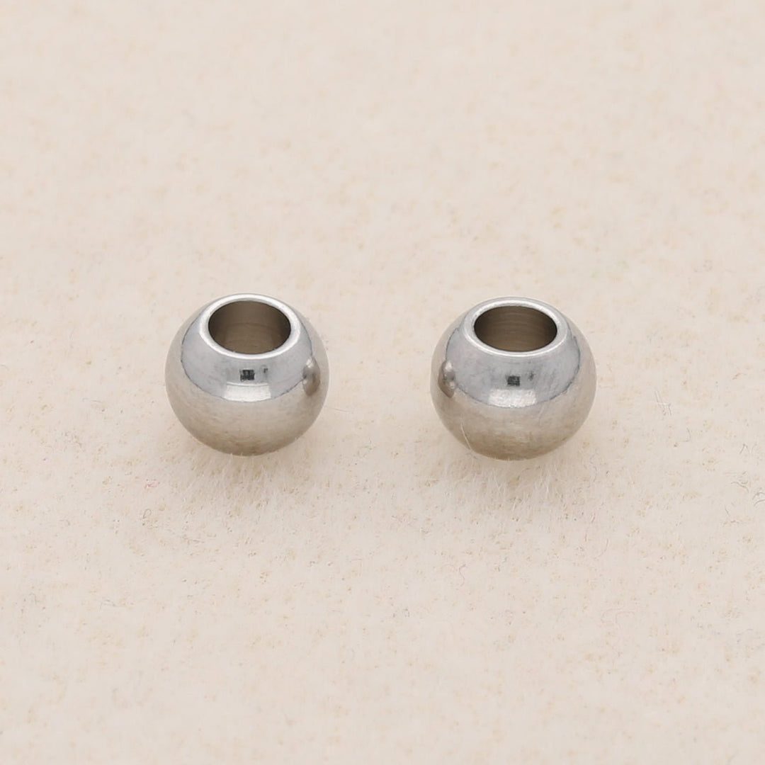 Metallperle rund - 6x5 mm - Silber - PerlineBeads