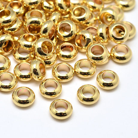 Metallperle rund - 7 x 3 mm - Gold - PerlineBeads