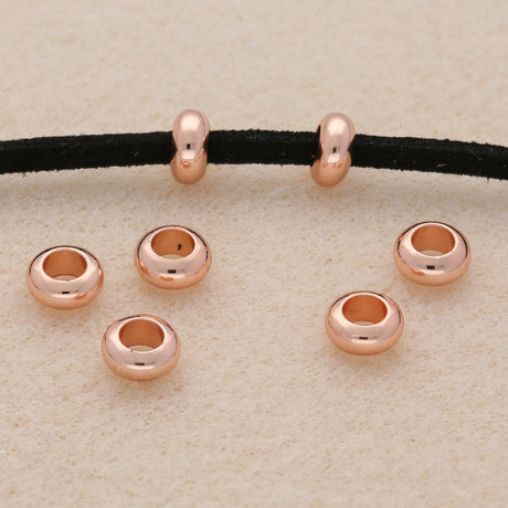 Metallperle rund - 7 x 3 mm - Rosé Gold - PerlineBeads