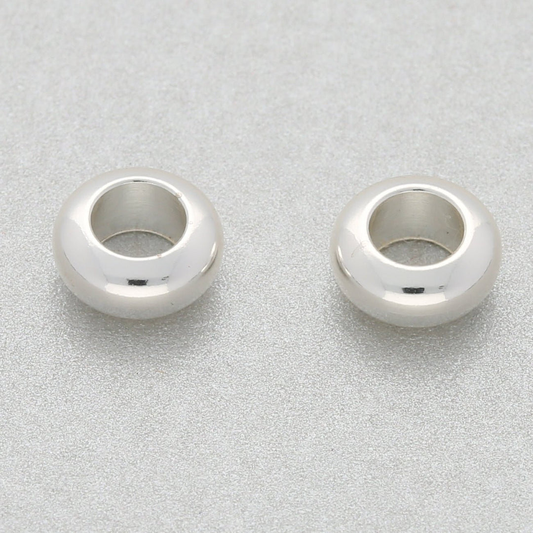 Metallperle rund - 7 x 3 mm - Silber - PerlineBeads