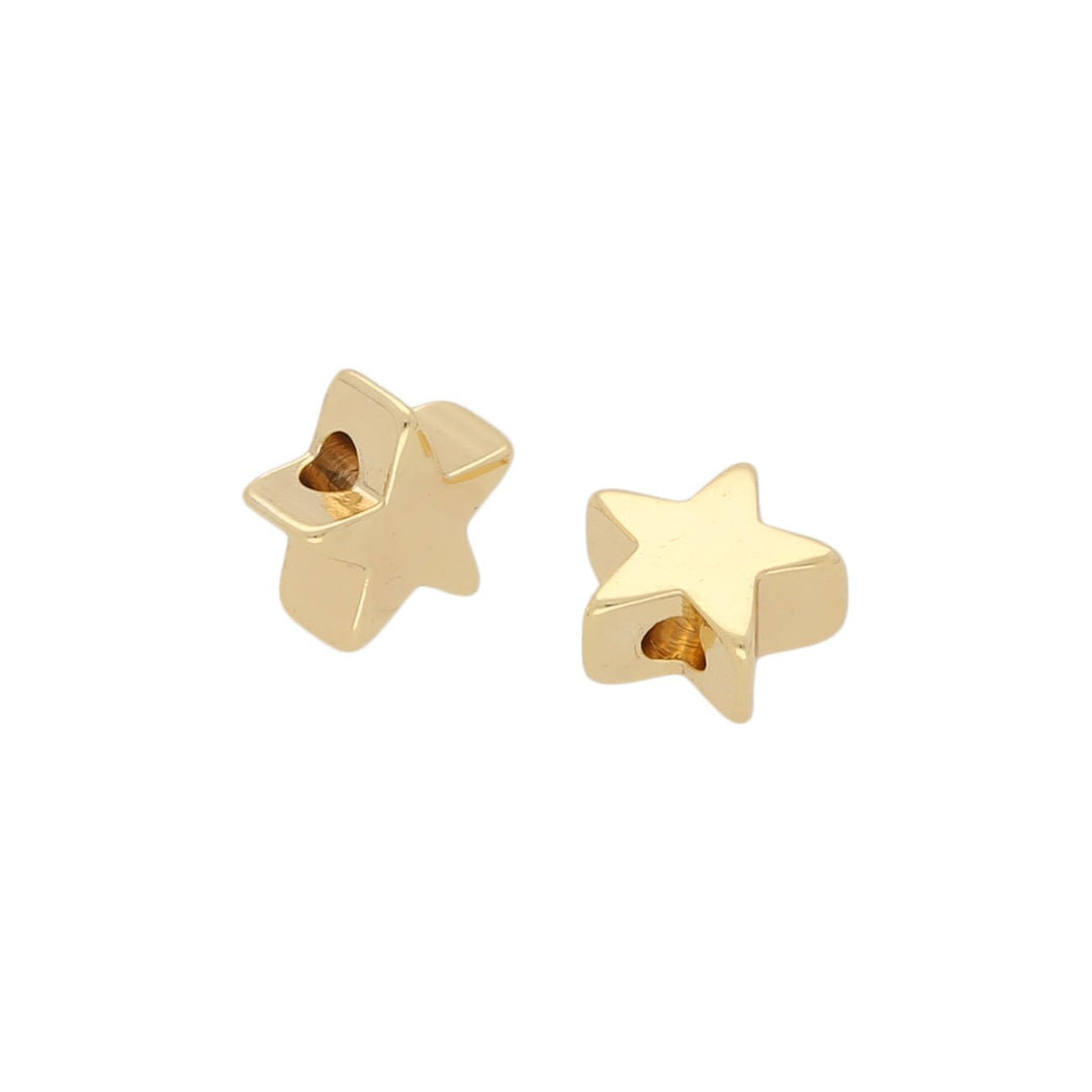 Metallperle / Spacer Stern 6 x 6 mm - Gold (10 Stk.) - PerlineBeads