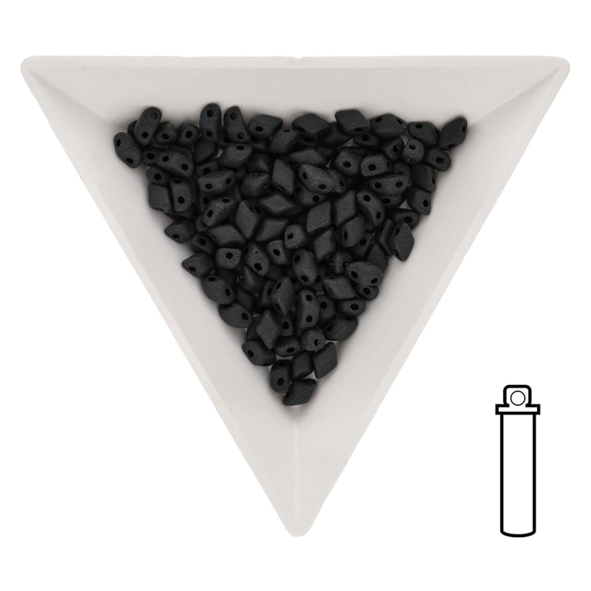 Mini GemDuo 6x4 mm - Jet Mat - PerlineBeads