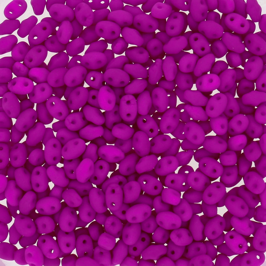 MiniDuo 2x4 mm - Alabaster Violet Neon - PerlineBeads