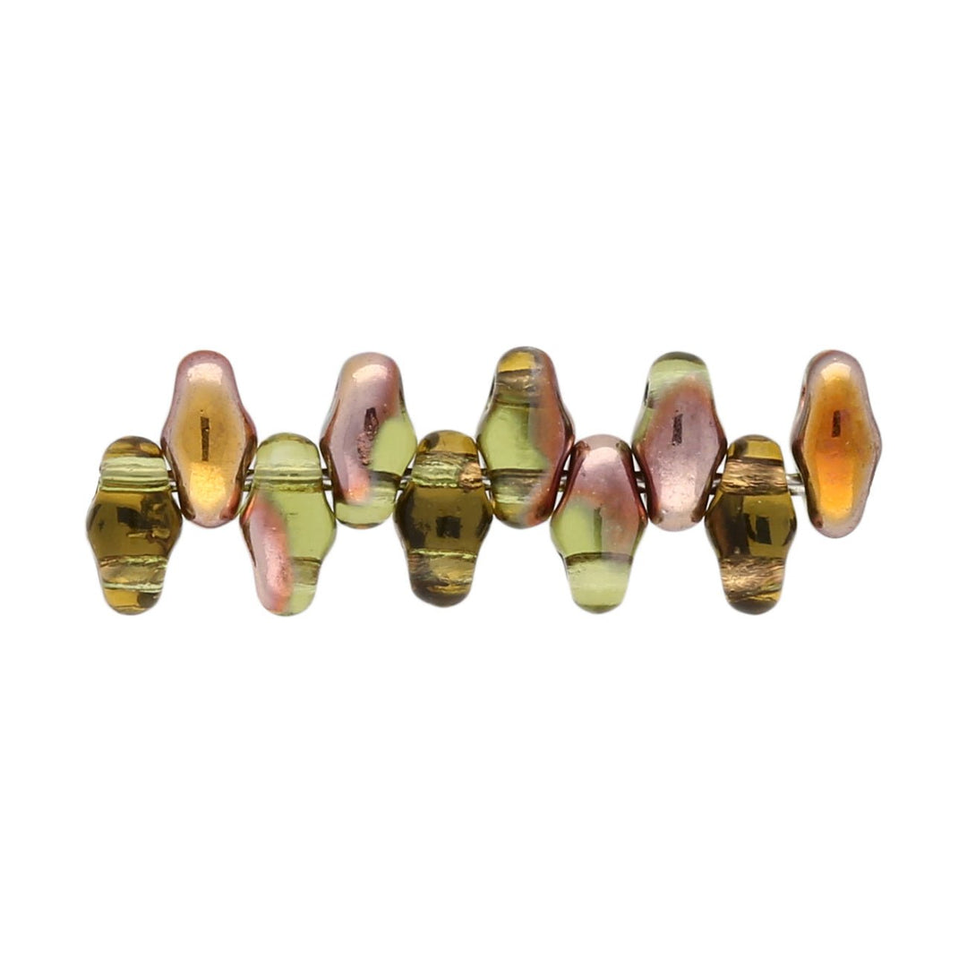 MiniDuo 2x4 mm - Olivine Capri Gold - PerlineBeads