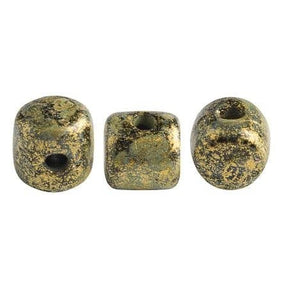 Minos® par Puca® - Metallic Mat Old Gold Spotted - PerlineBeads
