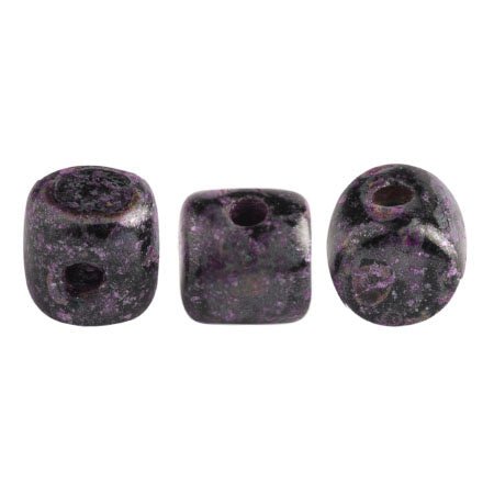 Minos® par Puca® - Metallic Mat Violet Spotted - PerlineBeads