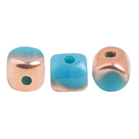 Minos® par Puca® - Opaque Blue Turquoise Capri Gold - PerlineBeads