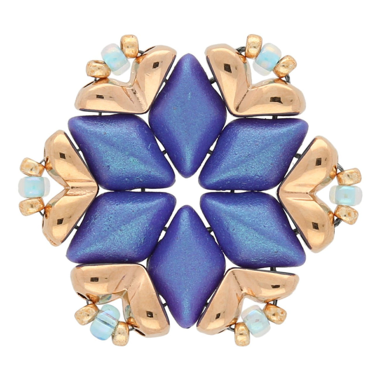 Mitakas-GemDuo Side Bead – Rose Gold Plate - PerlineBeads