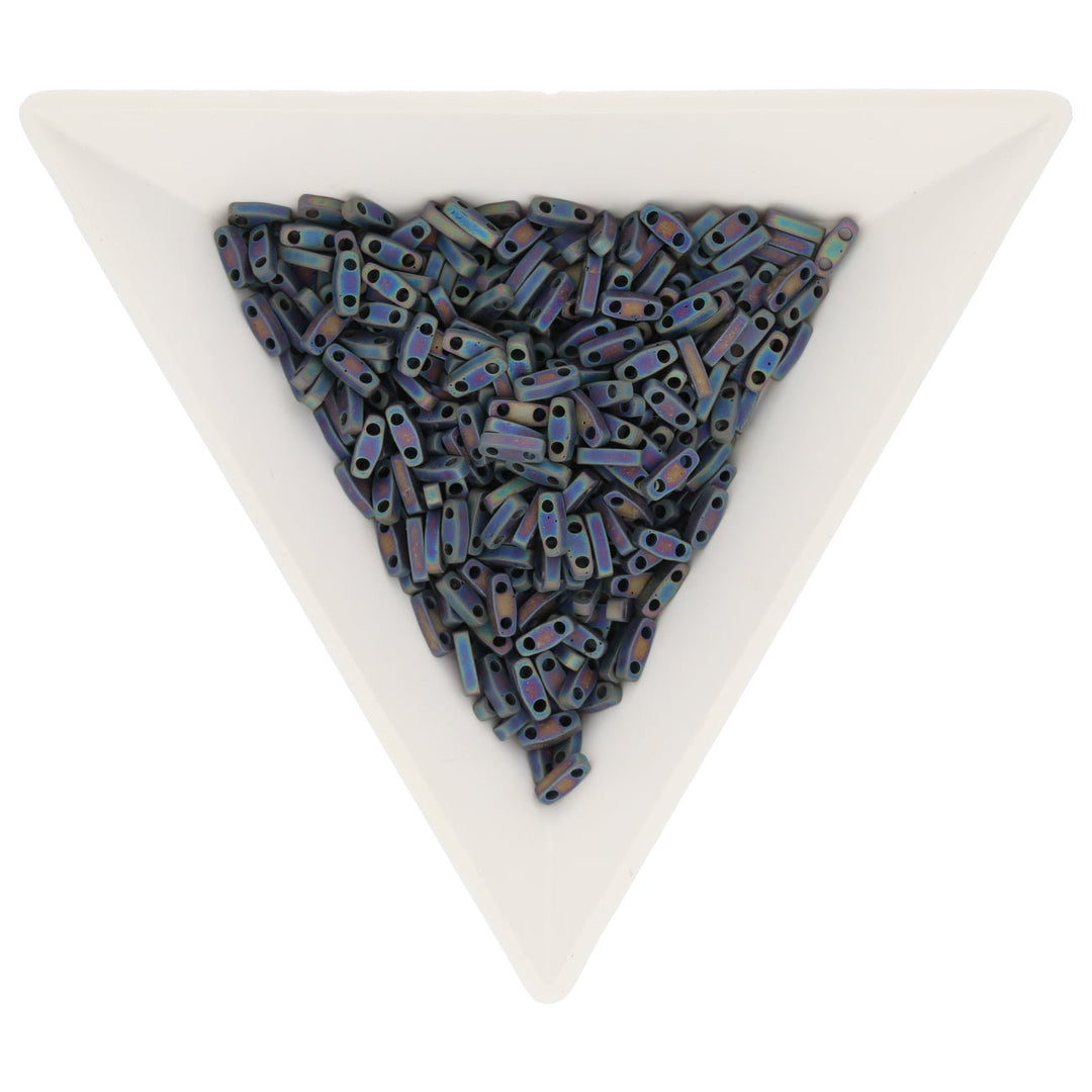 Miyuki Quarter Tila bead - Black AB - PerlineBeads